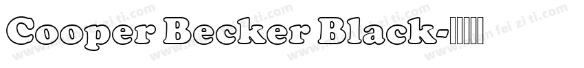 Cooper Becker Black字体转换